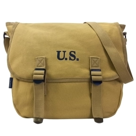 WW2 US M1936 Canvas Messenger Bag, 12" Vintage Tactical Musette Satchel Bags Military Crossbody Haversack