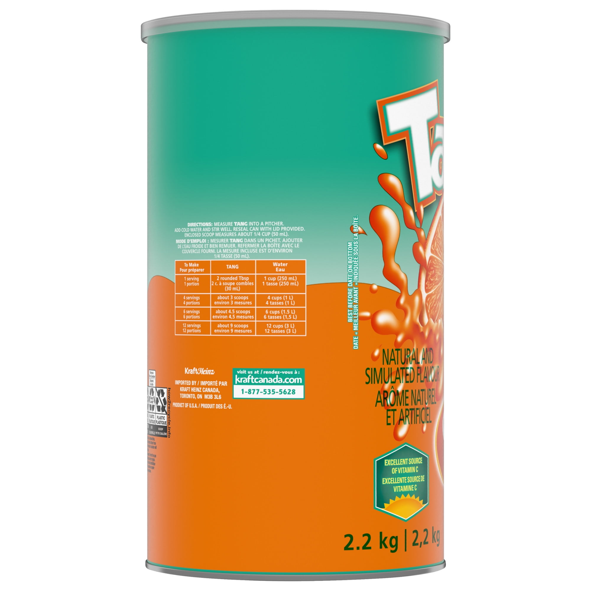 Tang Orange Drink Mix, Powders, 2.2kg