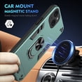 thumbnail image 4 of Phone Case for iPhone 13 Hybrid Case with Ring Kickstand, Heavy Duty Protection Armor Case with Comfortable Grip Support Magnetic Car Mount for iPhone 13 - Darkgreen, 4 of 7