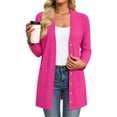 thumbnail image 3 of Admvng Women's Outerwear Button Long Sleeve Coat Casual Jacket, 3 of 6