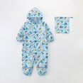 thumbnail image 2 of REDARER Unisex Kids Dinosaur Car Print Hooded One Piece Rain Suit Reflective Strips Packable Waterproof Outdoor Boys Girls Raincoat with Storage Bag,1-3 Years, 2 of 5