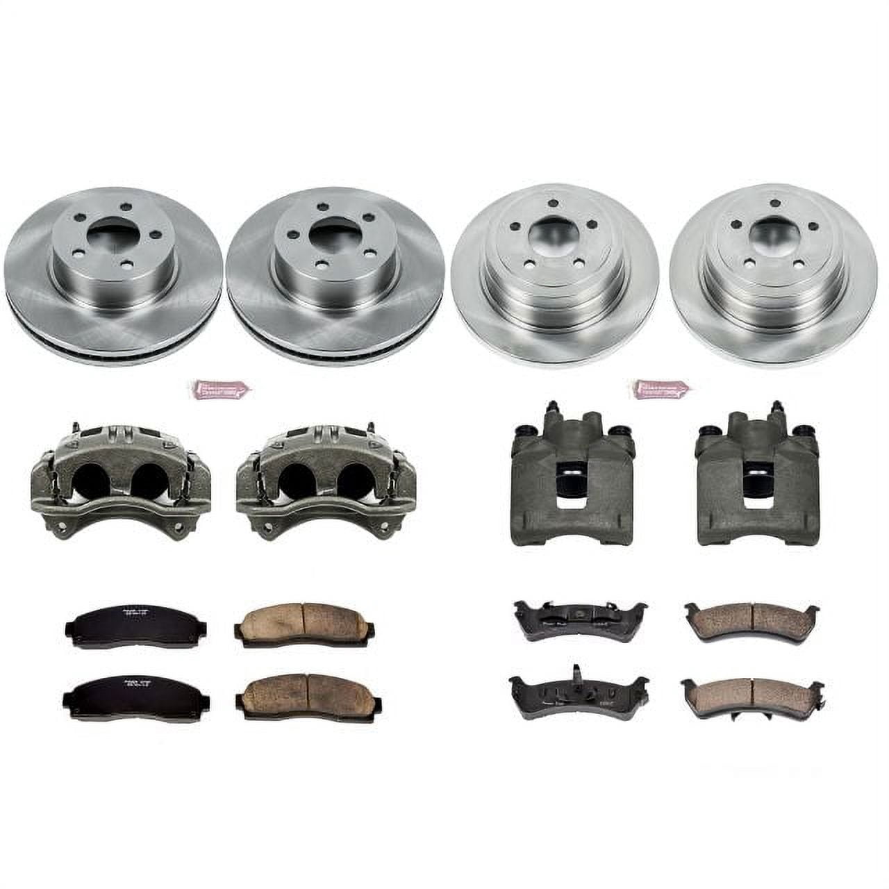 PowerStop Front and Rear Stock Replacement Brake Pad and Rotor Kit with Calipers Fits: FORD Select Models KCOE1924