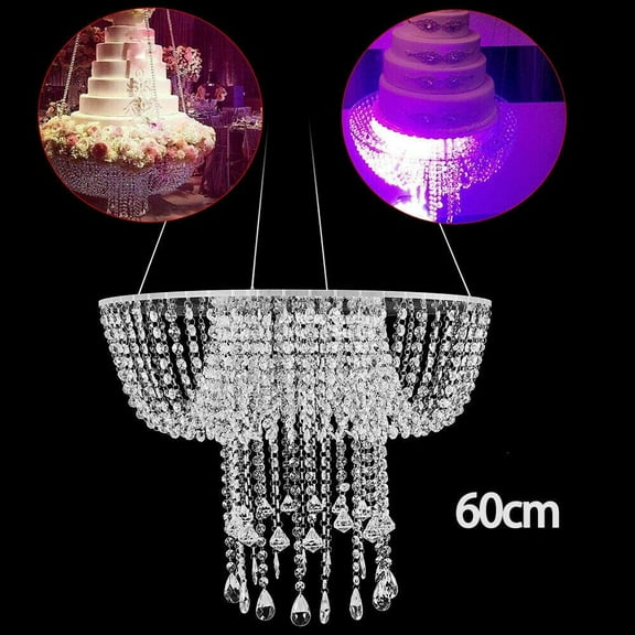 Fetcoi, Crystal Chandelier Suspended Cake Swing Wedding Cake Stand Venue Decorations Wedding Party Cake Stand