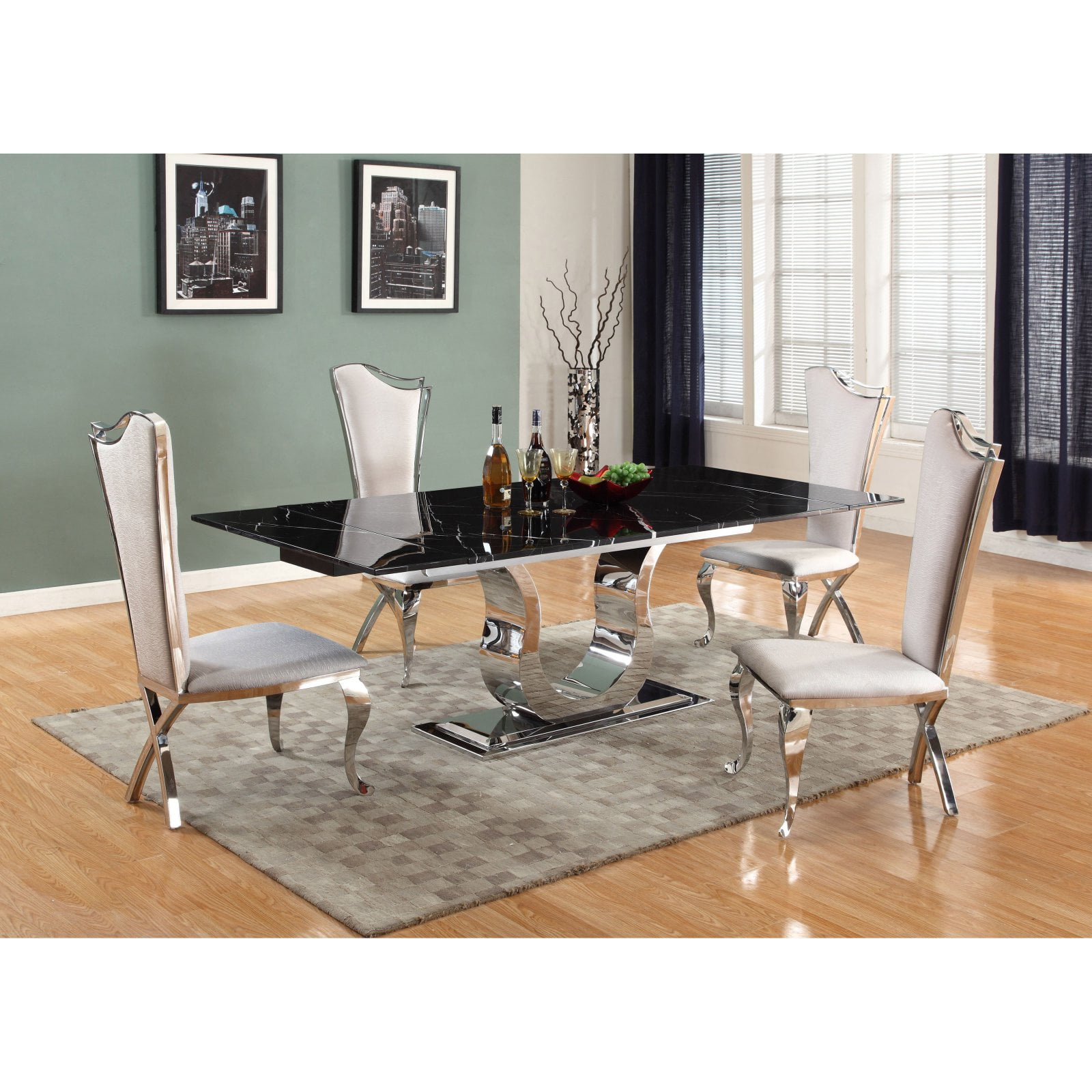 Chintaly Nadia 5Piece Dining Table Set