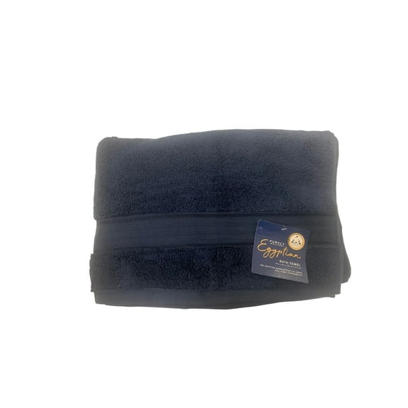 Purely Indulgent 100% Egyptian Cotton Bath Towel Navy Blue 30 in x 58 in