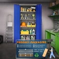 thumbnail image 4 of Fesbos Metal Garage Storage Cabinet with 2 Doors and 4 Adjustable Shelves - 71" Steel Lockable File Cabinet,Locking Tool Cabinet for Office,Home,Garage,Gym(Gray Blue), 4 of 8