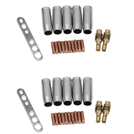 

36Pcs Welding Torch Kit Contact Tip 0.8mm M6 & Tips Holder Difuser & Cup for Mb15 15Ak Mig Welding Torch