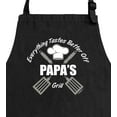 thumbnail image 2 of ThisWear Grill Gifts for Papa Everything Tastes Better Off Papas Grill Black Apron BBQ Two Pocket Apron Black, 2 of 7