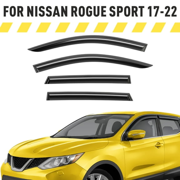 AEROGUYS Extra Durable Window Deflectors Tape-On Window Visors Rain Guards Fit for Nissan Rogue Sport 2017-2022, Sun Visors, Wind VentVisors, Exterior Car Accessories - 4 pcs. AG0104