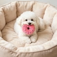 thumbnail image 6 of SouMaox Plush Donut Squeaky Dog Chew Toy, Soft Interactive Pet Toy for Boredom Relief, Durable Plaything for Aggressive Chewers, 3.93" Pink, 6 of 6