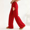 thumbnail image 4 of Women's Fashion Christmas Loose Drawstring Waist Solid Color Casual Sweatpants, Comfortable Pants for Sports and Everyday Wear, Soft Material,Watermelon Red,2XL, 4 of 5
