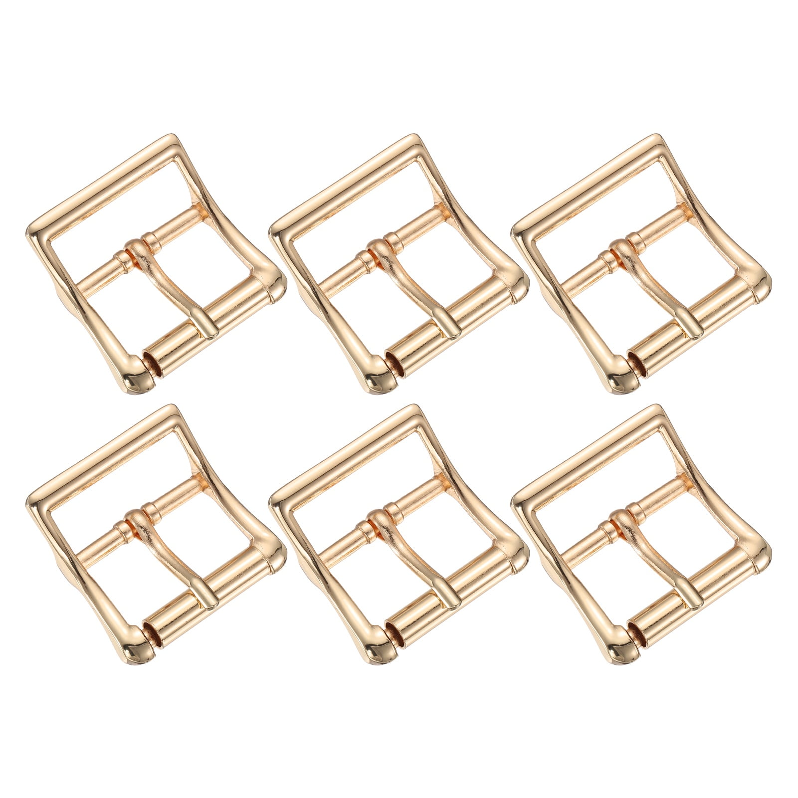 Uxcell 1.2 Metal Roller Buckle Single Prong Belt Buckle 6Pcs Light Gold 31mm Zinc Alloy Square Center Bar Buckles for Leather Craft Shoes Bags Belt Replacement DIY Pet Collar Repair