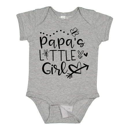 

Inktastic Papa s Little Girl with Hearts Flower and Butterfly Gift Baby Girl Bodysuit
