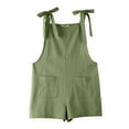 thumbnail image 3 of Girls' Casual Jumpsuit Rompers V Neck Sleeveless Long Pants Drawstring Romper Wide Leg Jumpsuit Outfits with Side Pockets for Girl Size 9-10, 3 of 5