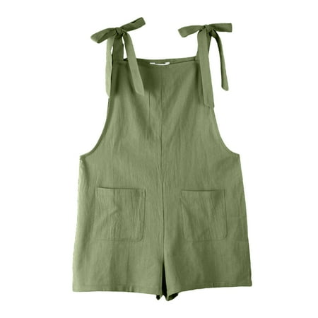 

EHQJNJ Baby Romper Long Sleeve Girls Romper Sleeveless Adjustable Tie up Strap Short Jumpsuits Summer Clothes with Pocket Christmas Pajamas 8-9 Years