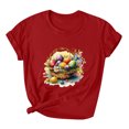 thumbnail image 2 of Qiopertar T-Shirt Décontracté Imprimé à Manches Courtes pour Femmes, Col Rond, Grandes Économies de Vacances! Offres de la Semaine Liquidation, 2 of 3