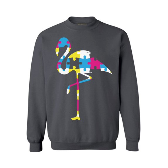 Awkward Styles Autism Flamingo Puzzle Sweatshirt Autism Flamingo Sweater Autism Puzzle Sweatshirt Autism Awareness Gifts Autism Sweater Men Women Flamingo Sweater for Autism Autism Support Sweatshirt