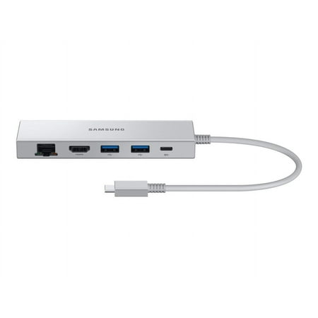 Samsung Multiport Adapter - for Notebook - USB Type C - USB Type-A - USB Type-C - Silver - Wired - Gigabit Ethernet