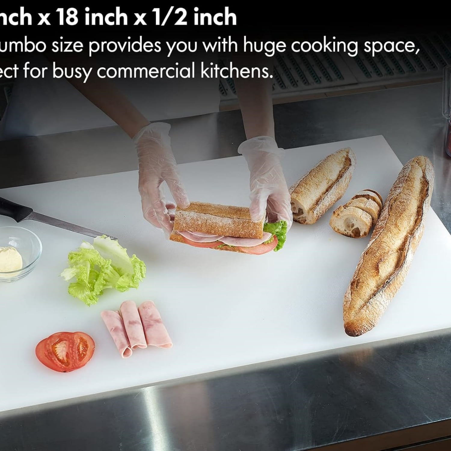 Cutting Boards for Kitchen, 30" x 18" x 0.5" Red Color Coded Plastic Commercial Chopping Board with Anti Slip Surface Dishwasher