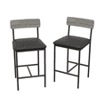 thumbnail image 2 of MIUUKA Upholstered Bar Stools,Set of 2 with Back Support & Footrest – Rustic Brown Counter Height Stools for Kitchen Island,Grey, 2 of 5