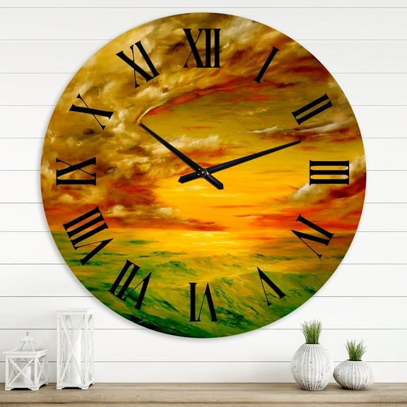 Designart 1 in Quartz Farmhouse Wall Clock