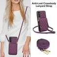 thumbnail image 2 of Crossbody Wallet Case for Samsung Galaxy S24 FE, RFID Blocking Protective Purse Case Cover with Card Holder Kickstand Shoulder Strap Lanyard Magnetic Closure for Samsung Galaxy S24 FE, Darkpurple, 2 of 8