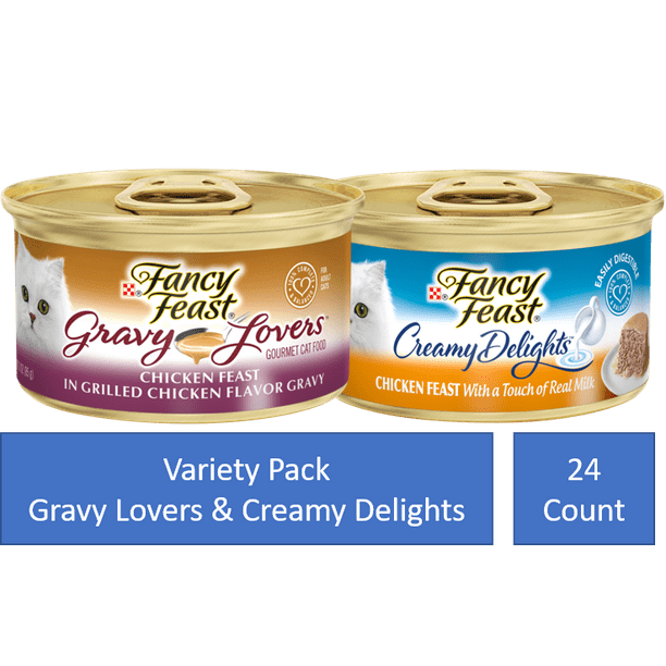 (24 Pack) Fancy Feast Creamy Delights & Gravy Lovers Wet Cat Food