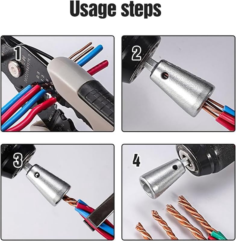 Wire Twisting Tool, 2Pcs Wire Twister Tool Wire Twister Wire Connector Wire Stripper Tool Wire Twister Tool for Drill, Wire Twisting Spinner Wire Stripping and Twisting Tool for Power Drill