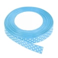 thumbnail image 1 of Cintas Grosgrain Uxcell de 25 yardas de 5/8" en azul con puntos blancos para moño, 1 of 5