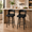 Black, variant on MOONMISS Bar Stools Set of 2, 29" Swivel Counter Height with Bentwood Legs and Back,Mid Century Modern Faux Leather Upholstered Counter Stools,Emerald
