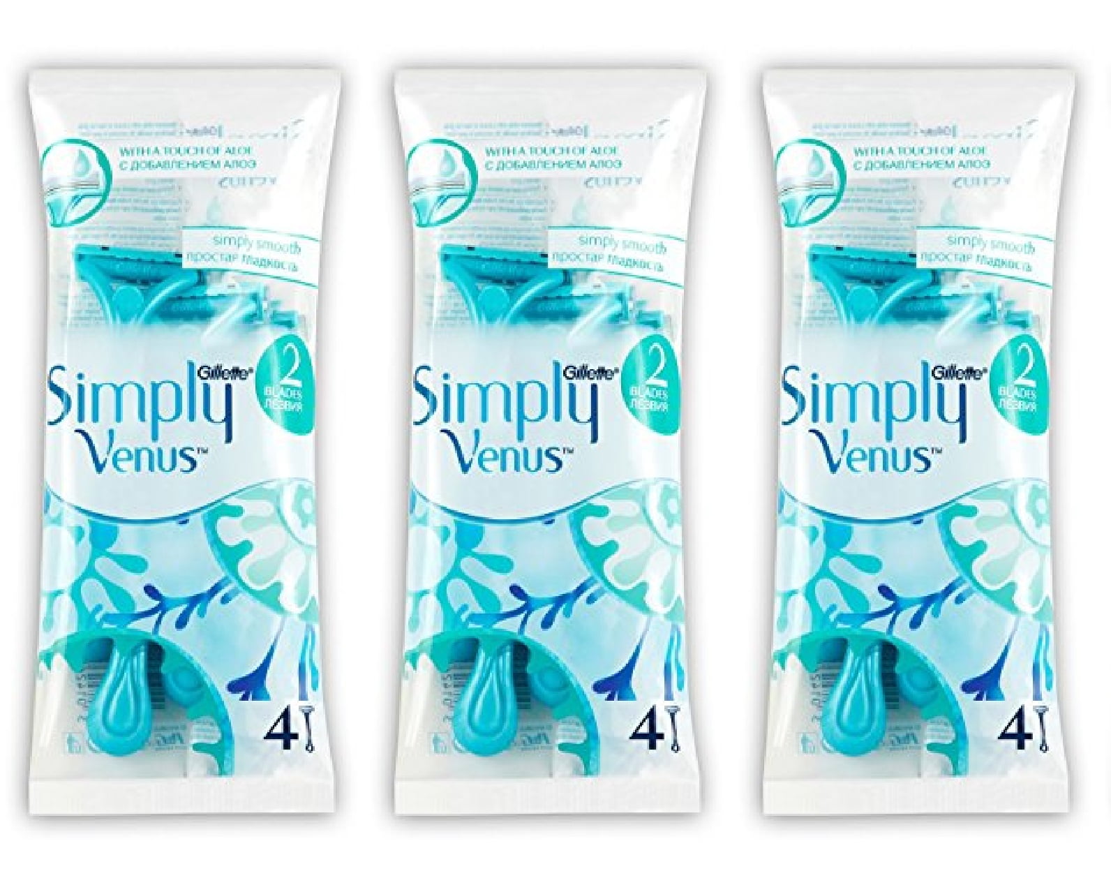 Bang om te sterven Vervorming Heup Gillette Simply Venus 2 Blade Disposable Razors With A Touch of Aloe, 4  Count (Pack of 3) - Walmart.com