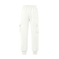 thumbnail image 5 of Admvng Womens Pants Cuffed Hem Drawstring Elastic Waist Casual Full Length Trousers with Pockets, 5 of 8