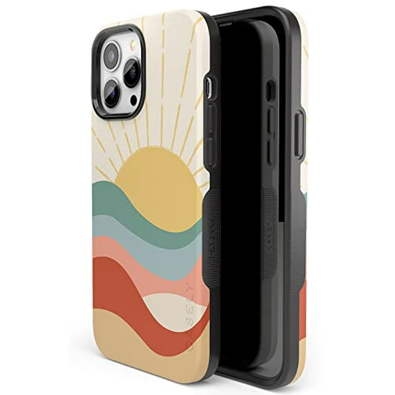 Casely iPhone 14 Pro Case Here Comes the Sun Colorblock Sunset Case Bold Compatible with MagSafe