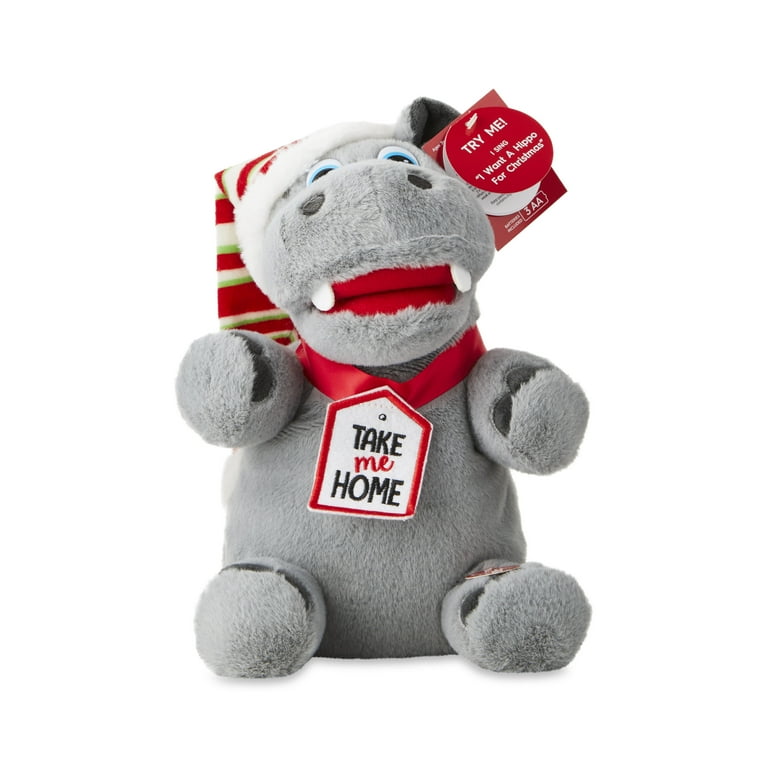 plush hippopotamus christmas