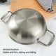 Round With Handles Cooking Dining Paella Pan Stainless Steel Scald Cookware – image 4 sur 7