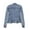 Blue, variant on Women's Basic Button Up Long Sleeve Stretchy Jean Trucker Denim Jacket(Light Blue,L)