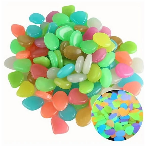 Illuminated Glowing Pebbles - Natural Luminous Decorative Stones, Long Lasting Night Light, for Garden Fish Tank Aquarium Pathway Yard Decor, Ccwuwei