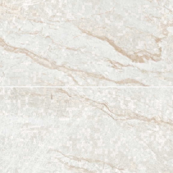 The Tile Life Galleria Taj Mahal 24 in x 48 in White Semi-Polished Porcelain Floor and Wall Tile Case of 2