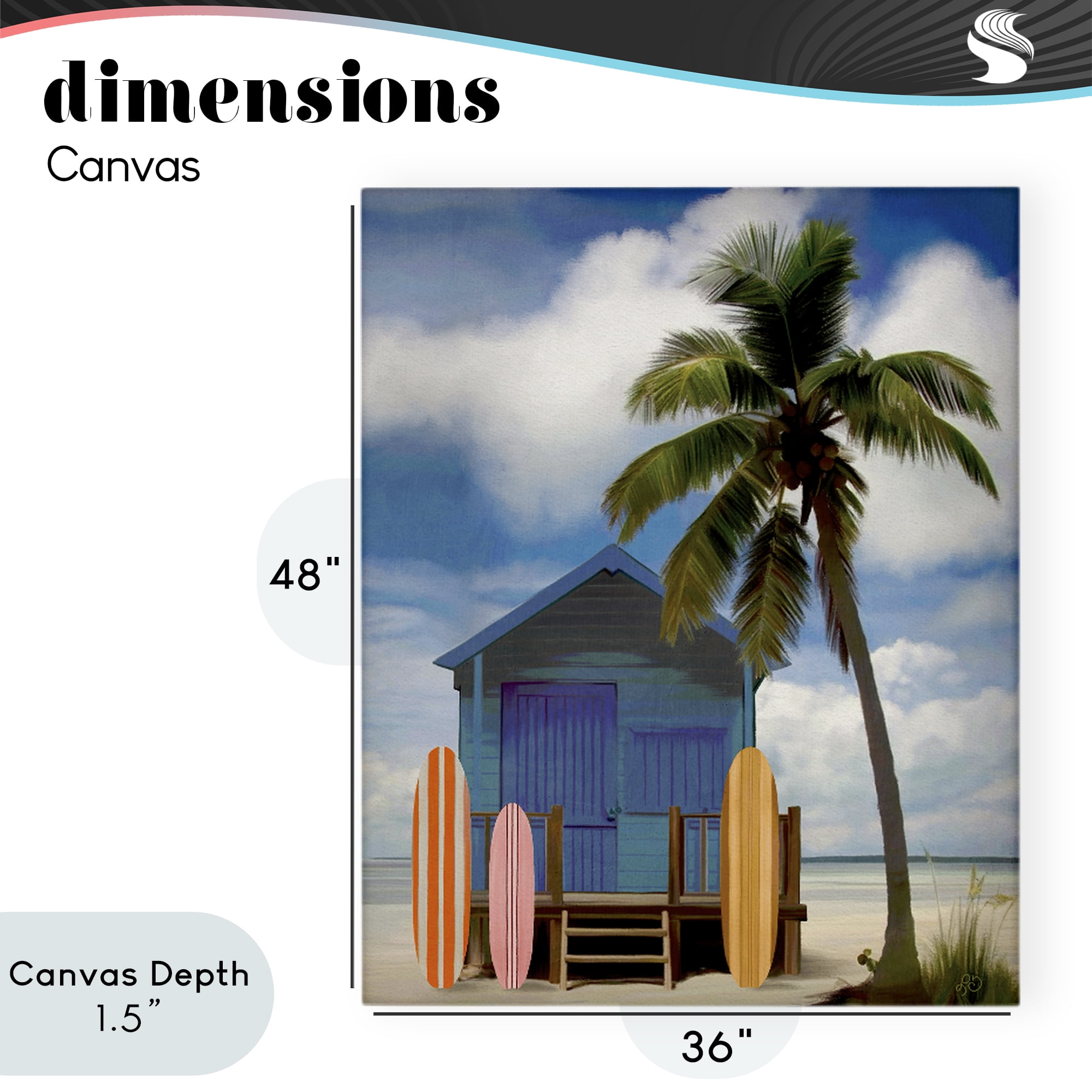 Stupell Industries Palm Overhanging Surf Shop Canvas Wall Art, design by Lisa R Dumm