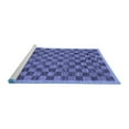 thumbnail image 2 of Ahgly Company Machine Washable Indoor Square Abstract Blue Modern Area Rugs, 3' Square, 2 of 4