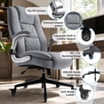 thumbnail image 5 of Ergonomic Home Office Chair with Locking Wheels, High-back Desk Chair with Thick Padded Flip-up Armrest, Comfy Executive Chair with Adjustable Lumbar Support for Home & Office & Work, 5 of 8