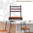 thumbnail image 4 of 2 pack Bar Stools Set Counter Height Barstools with Footrest and Back, Modern Upholstered Bar Chairs,Brown, 4 of 6