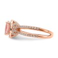 thumbnail image 3 of Auriga Fine Jewelry 925 Sterling Silver Rose-tone Pink Center Nano Crystal & CZ Square Ring for Women Size 6, 3 of 6