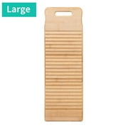 Angle View: Available Wood Washboard Washing board with Round Handle Hand Percussion Hand Wash Board for Home Laundry Clothes Practical Durable Thickened Washboard