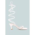 thumbnail image 3 of DORITA White Kitten Heel Lace Up Sandal, 3 of 9
