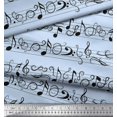 thumbnail image 3 of Soimoi Blue Rayon Fabric Notes Musical Instrument Printed Craft Fabric by the Yard 56 Inch Wide, 3 of 3