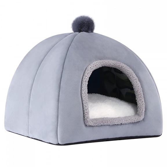 LAMIRO Cat Beds for Indoor Cats,Washable Cat Bed Cave House Cozy Cat Hideout,Soft 2-in-1 Cat Tent Cat Sofa with Cushion Pillow,Cute Cat Beds & Furniture,for Small Medium-Sized Pets