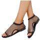 thumbnail image 3 of Bmisegm Women Shoes Flat Sandals Fashionable One Slip Mesh Open Toe Sandals Sandals Women Summer Black 7.5, 3 of 7