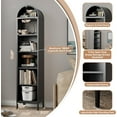 thumbnail image 5 of 73''H Narrow Arched Bookshelf,6-Tier Metal Arch Bookcase,Freestanding Storage Organizer with 4 Shelves,Open Display Shelves for Living Room,Entryway,Bathroom,Black,Assembly Required, 5 of 7