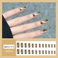 thumbnail image 4 of FCOGIN Medium Square, 24 Pieces, Gold, Metallic Series, Acrylic False Nail, Press on Nail, 4 of 5